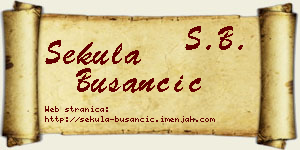 Sekula Busančić vizit kartica